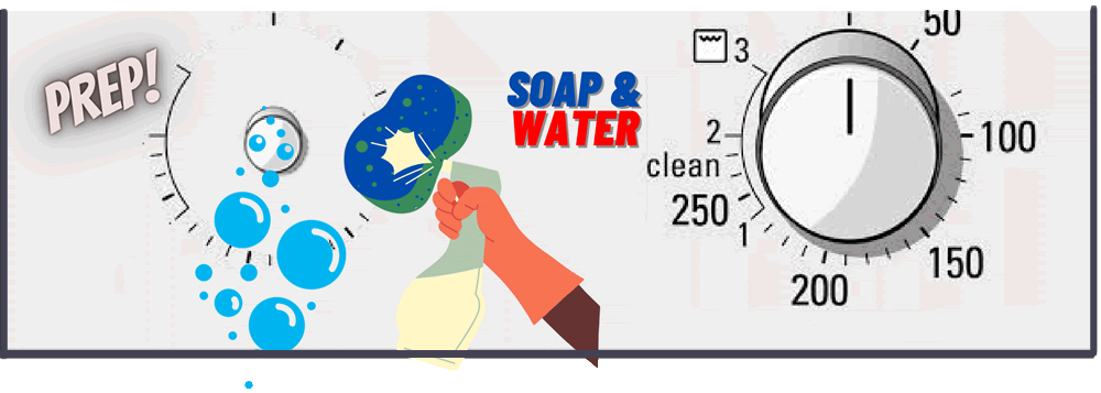 Cleaning the appliance with soap and water for optimal decal application